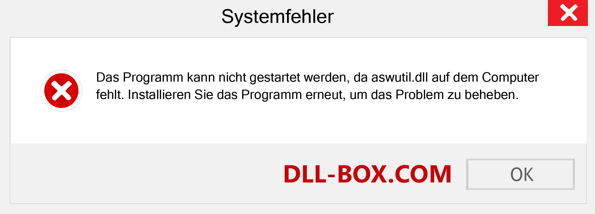 aswutil.dll-Datei fehlt?. Download für Windows 7, 8, 10 - Fix aswutil dll Missing Error unter Windows, Fotos, Bildern